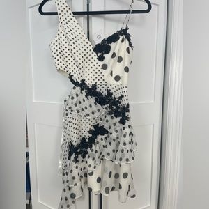 BCBG black/white polka dot dress